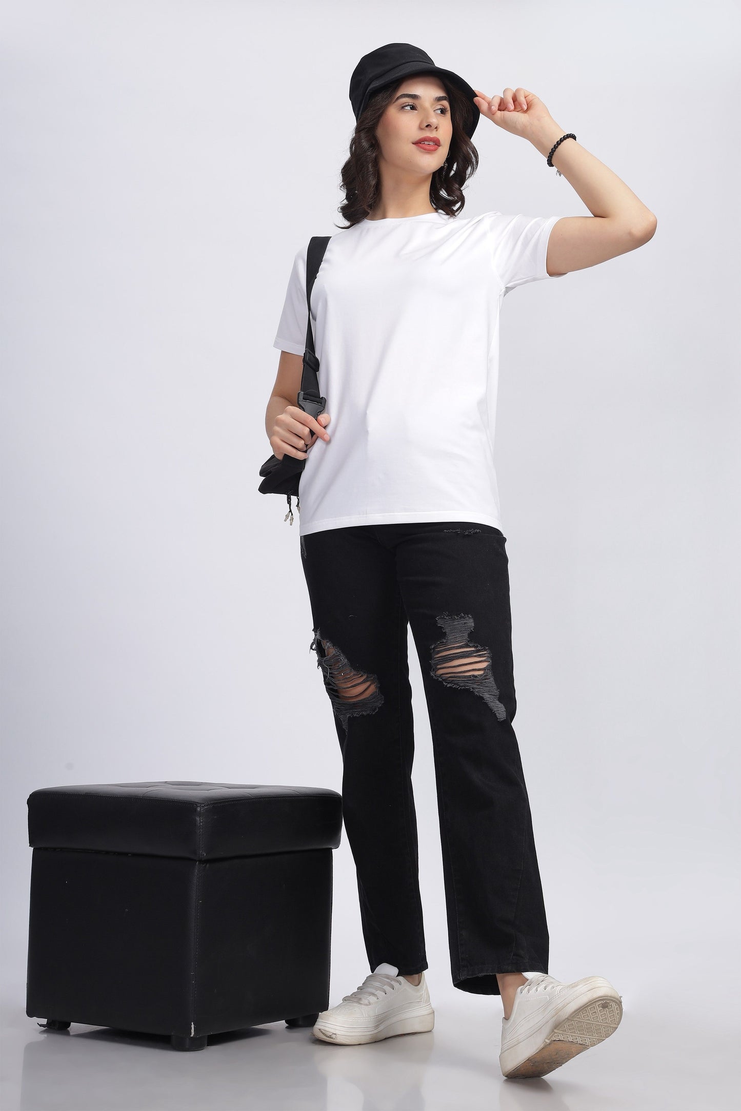 Women's Glacial White Supima Regular Fit Tee