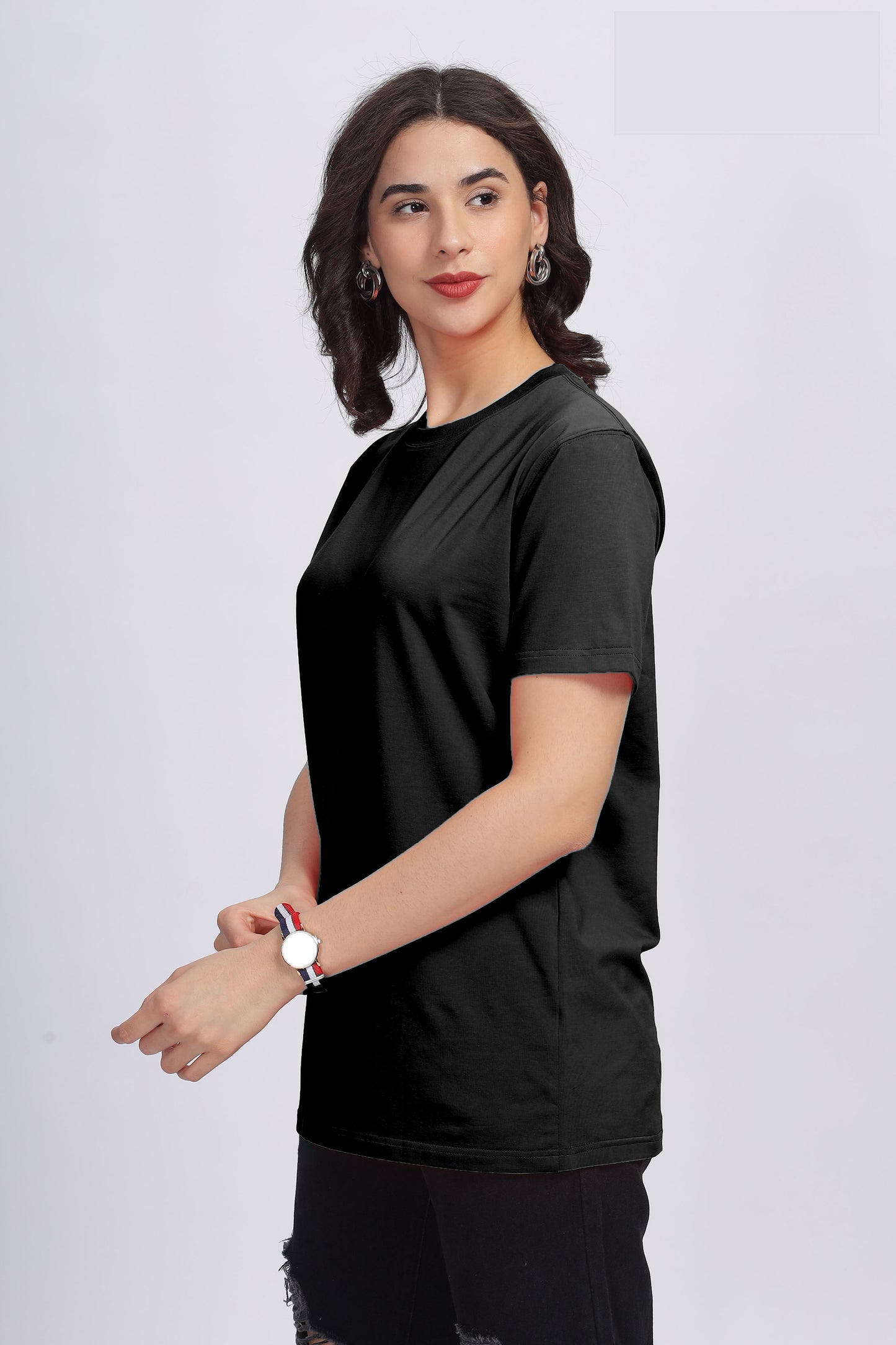 Women's Arctic Black Supima Regular Fit Tee